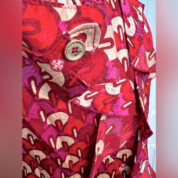 Tory Burch Silk Ruffle Front Blouse Size 2 - Picture 9 of 9